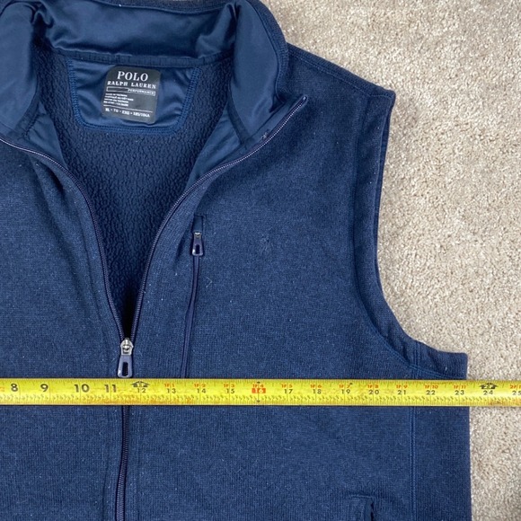 Polo Ralph Lauren Performance Mens XL Navy Blue Full Zip Sweater Fleece Vest - Picture 4 of 9